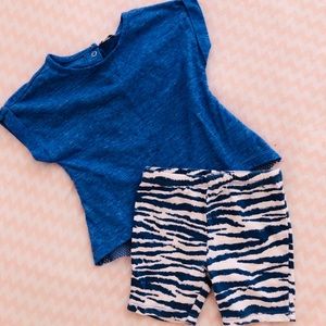 Blue top and bottom baby set